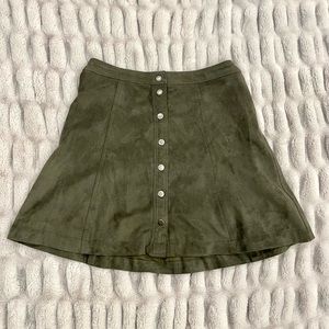Abercrombie & Fitch Suede Velvet Hunter Green Skirt Size 6